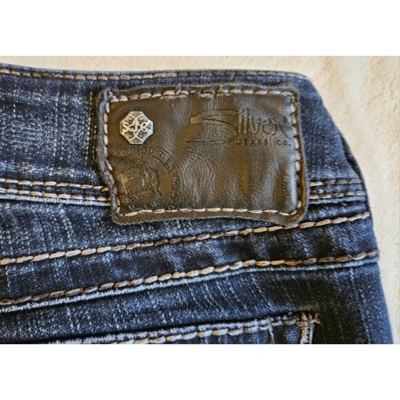 Silver Jeans Women 25W/L30 Suki Surplus Slim Bootcut Low Rise Dark Wash - Picture 10 of 14